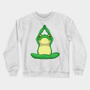 Frog at Yoga in Cross legged Crewneck Sweatshirt